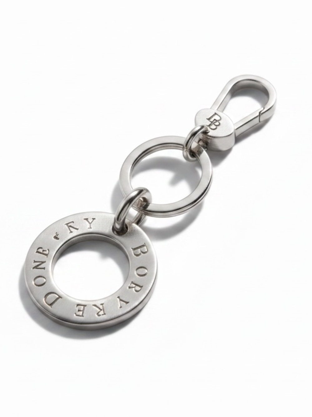 NWOT Dooney & Bourke Logo Keychain / Bag Charm in Silver-Tone Metal - Picture 3 of 9